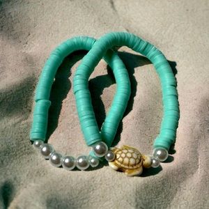 Turtle charm Pearl bracelets sets